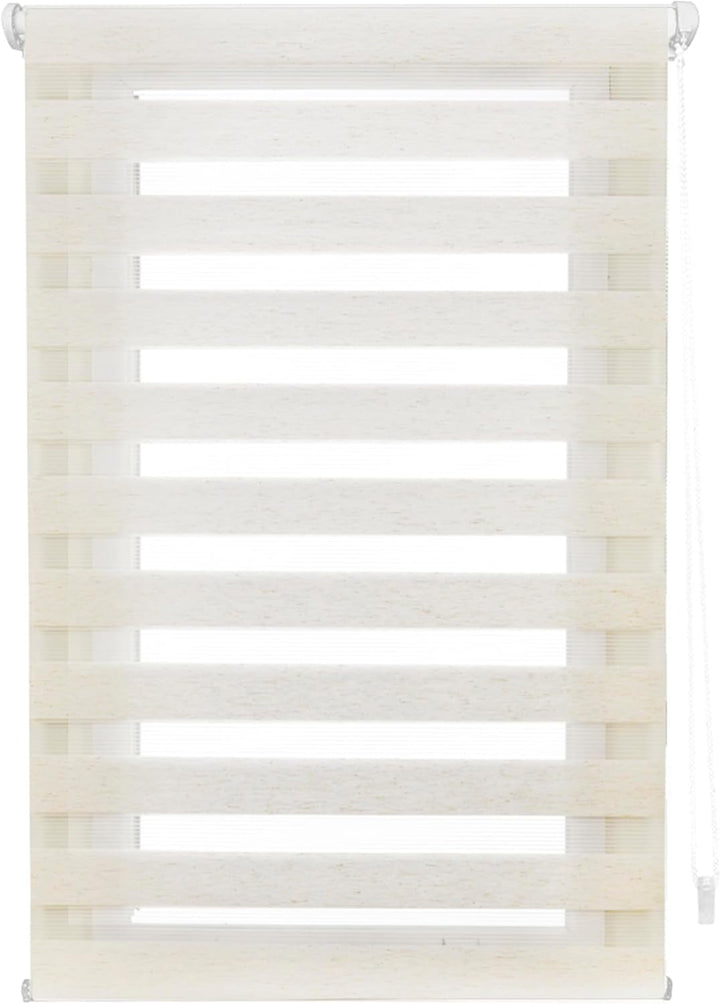 Blindecor - Indus doppelrollo klemmfix ohne bohren - duo rollo klemmfix Leinfarben - 85 x 150 cm (Br