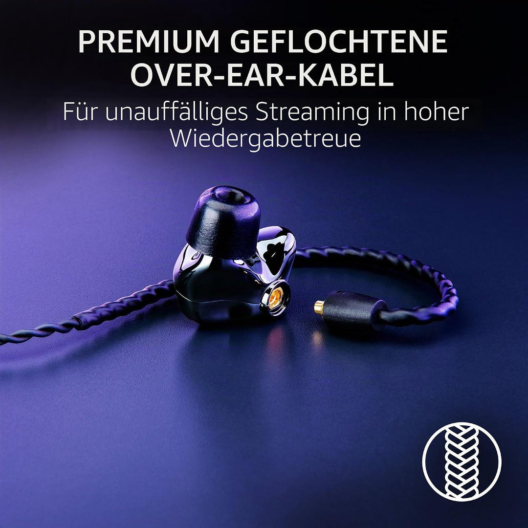 Razer Moray In-Ear-Monitor für Streaming: Hybrid Dual Driver Akustisches Design – Ergonomische Flach