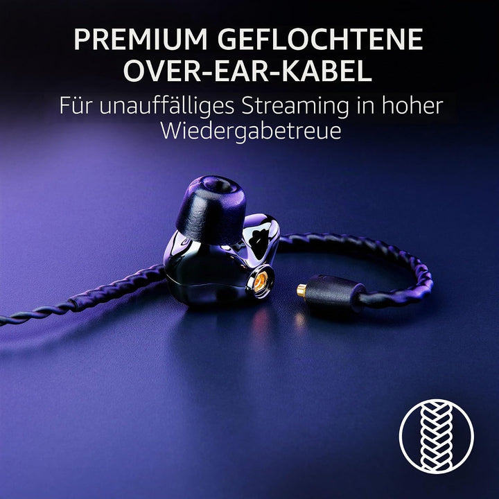 Razer Moray In-Ear-Monitor für Streaming: Hybrid Dual Driver Akustisches Design – Ergonomische Flach