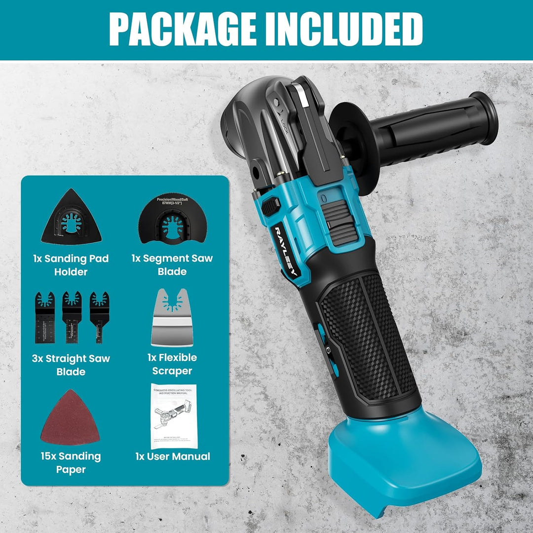 Akku Multifunktionswerkzeug für Makita 18V Akku, Oszillationswerkzeug Multitool mit 2.0Ah Akku, Bürs