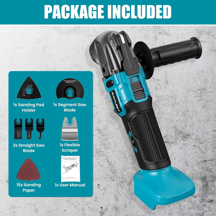 Akku Multifunktionswerkzeug für Makita 18V Akku, Oszillationswerkzeug Multitool mit 2.0Ah Akku, Bürs