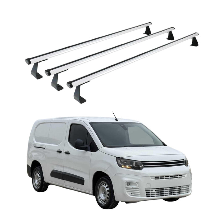 OMAC Heavy Duty Dachträger Querträger kompatibel mit Citroen Berlingo 2018-2026 – 3 Stangen – Alumin