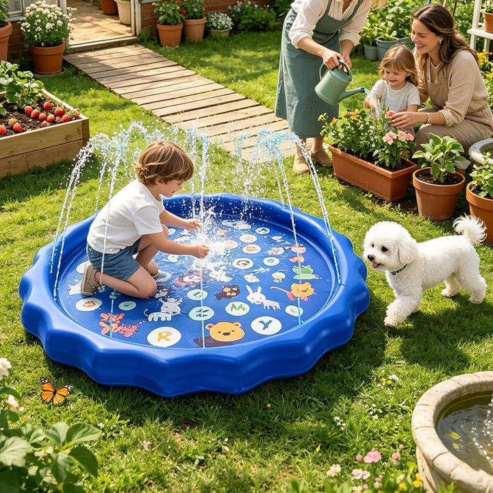 Sprinkler-Spielmatte Für Kinder 100 cm rutschfeste verdickte Sprinklermatte | Outdoor Wasserspiel fü