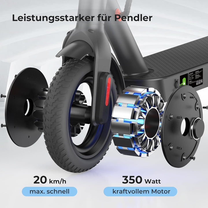 iScooter E Scooter mit Strassenzulassung, 30 km Reichweite, Elektroroller mit Strassenzulassung (ABE