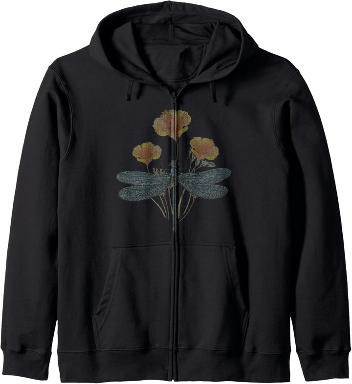 Trendy Dragonfly With Flowers Kapuzenjacke