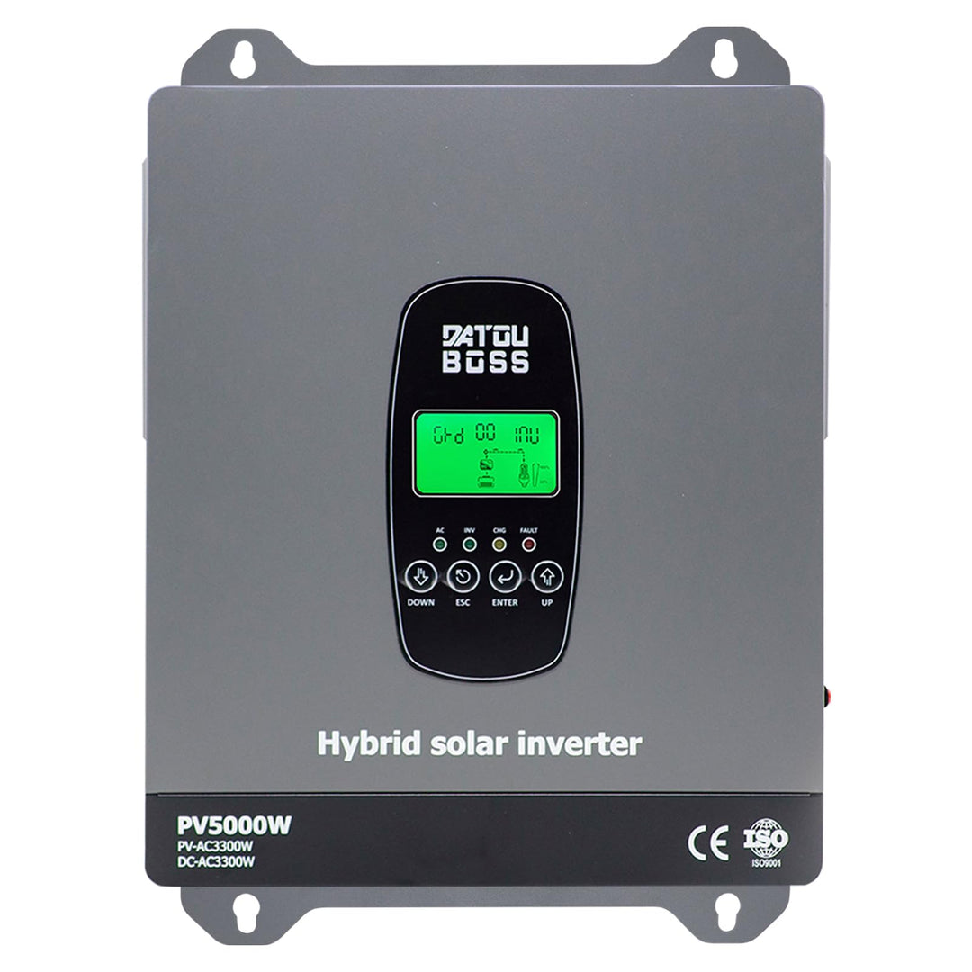 DATOUBOSS 3300W Hybrid Solar Wechselrichter 24V Reiner Sinus, 24V DC auf 230V AC Inverter mit MPPT L
