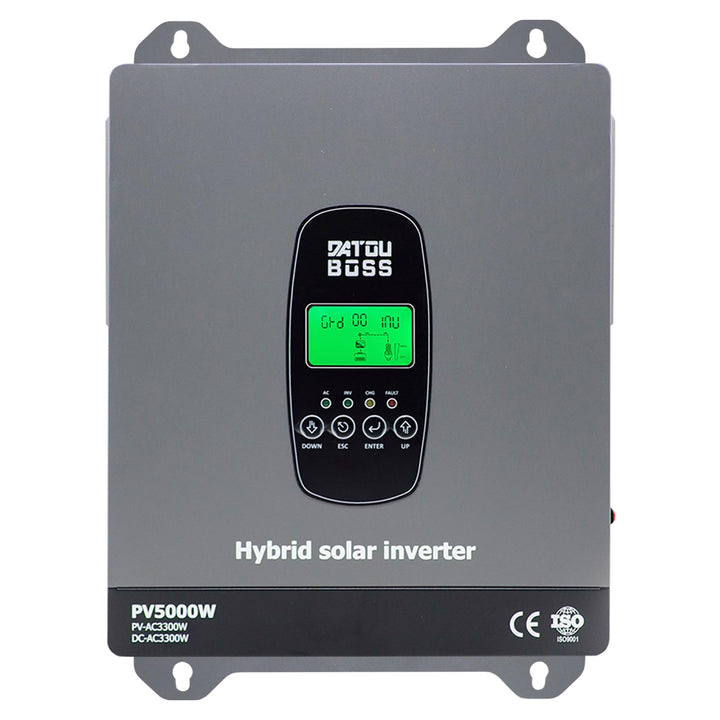 DATOUBOSS 3300W Hybrid Solar Wechselrichter 24V Reiner Sinus, 24V DC auf 230V AC Inverter mit MPPT L