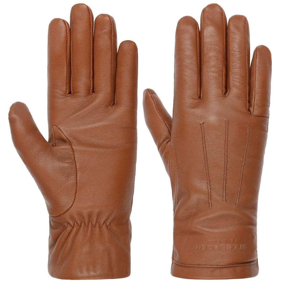 Seeberger Spencer Lederhandschuhe Handschuhe Damenhandschuhe Fingerhandschuhe (7 HS - cognac)