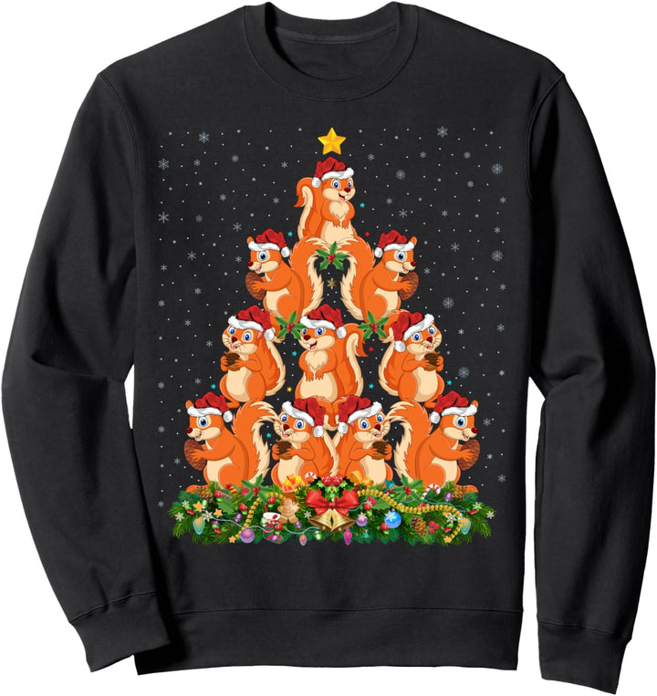 Eichhörnchen Weihnachtsbaum Geschenk Nikolausmütze Eichhörnchen Weihnachten Sweatshirt