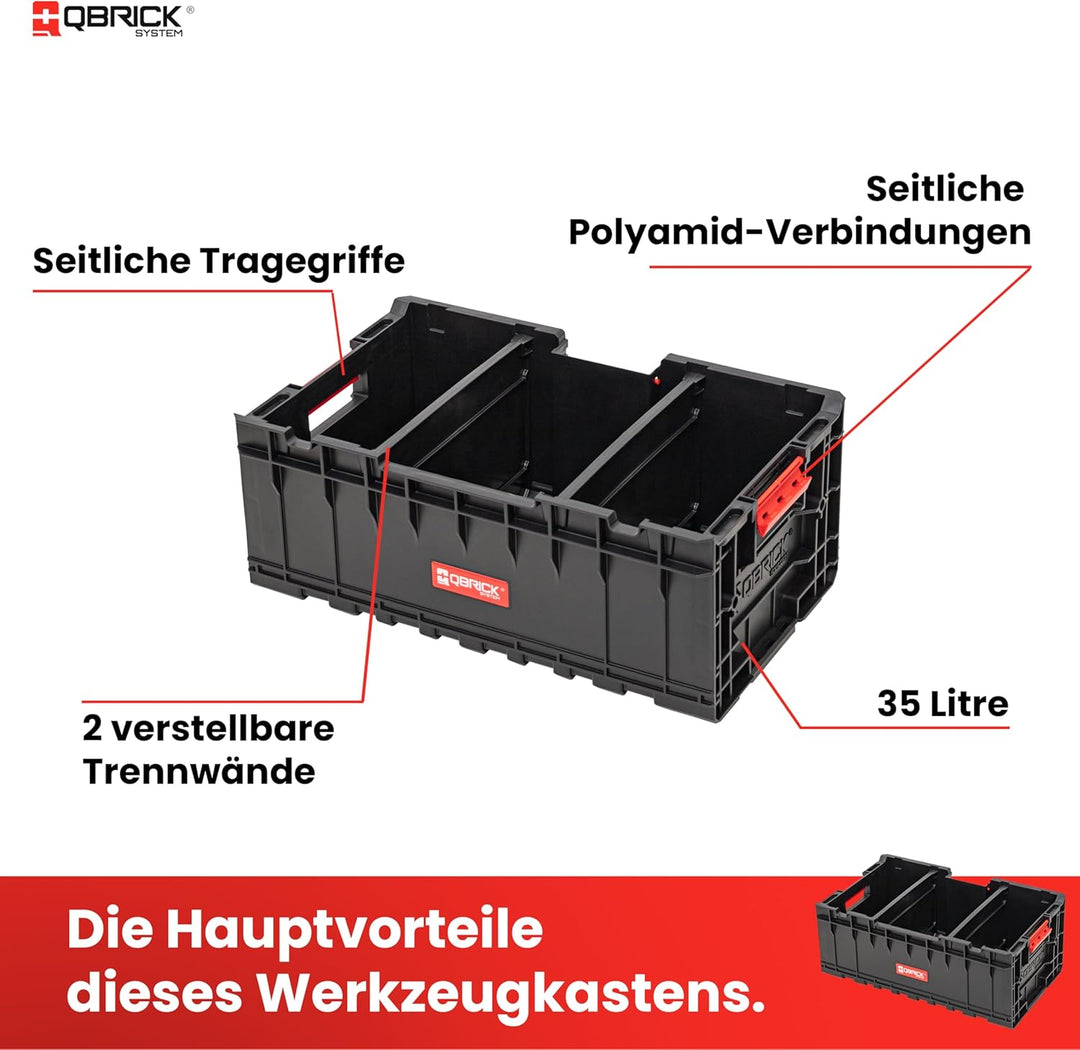 Qbrick System Werkzeugkoffer Werkzeugkasten Leer Werkzeugkiste Box Behälter ONE Box 2.0 Plus Schwarz
