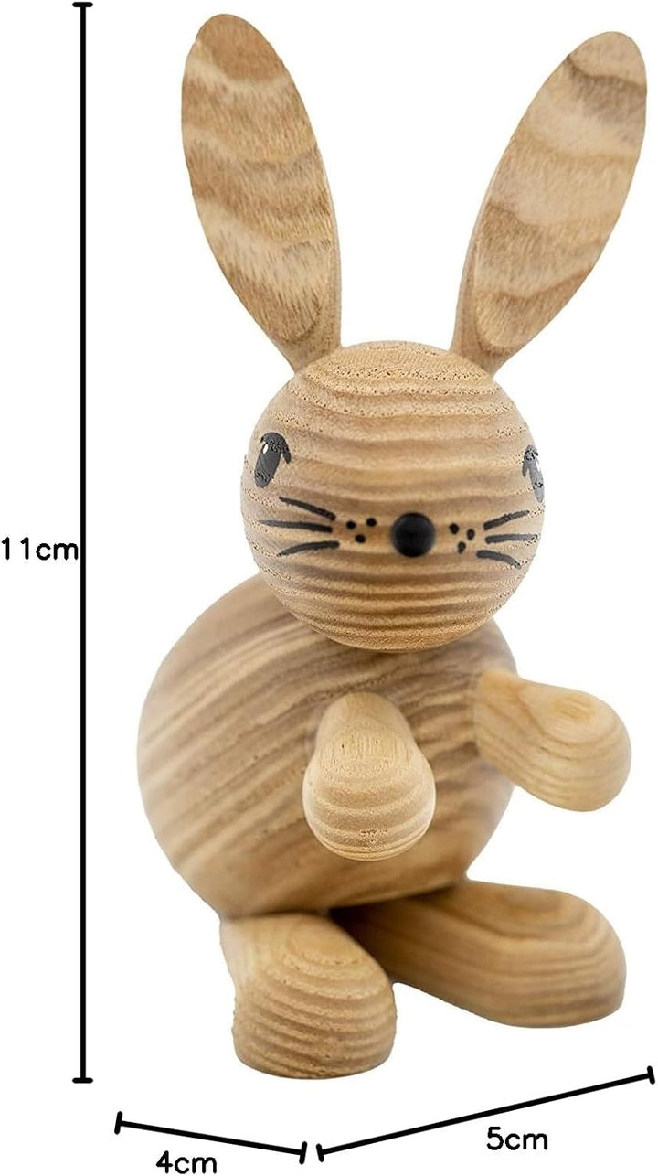 Kuhnert Drechslerei Osterdekoration/Osterhase „Hedda“ stehend, Blick nach rechts gerichtet, aus hell