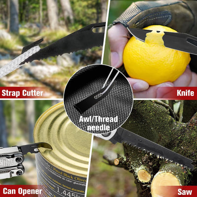 BIBURY Multitool Zange, Edelstahl Multi Tool mit verbessertem Seilschneider & Schraubenantrieb, Falt