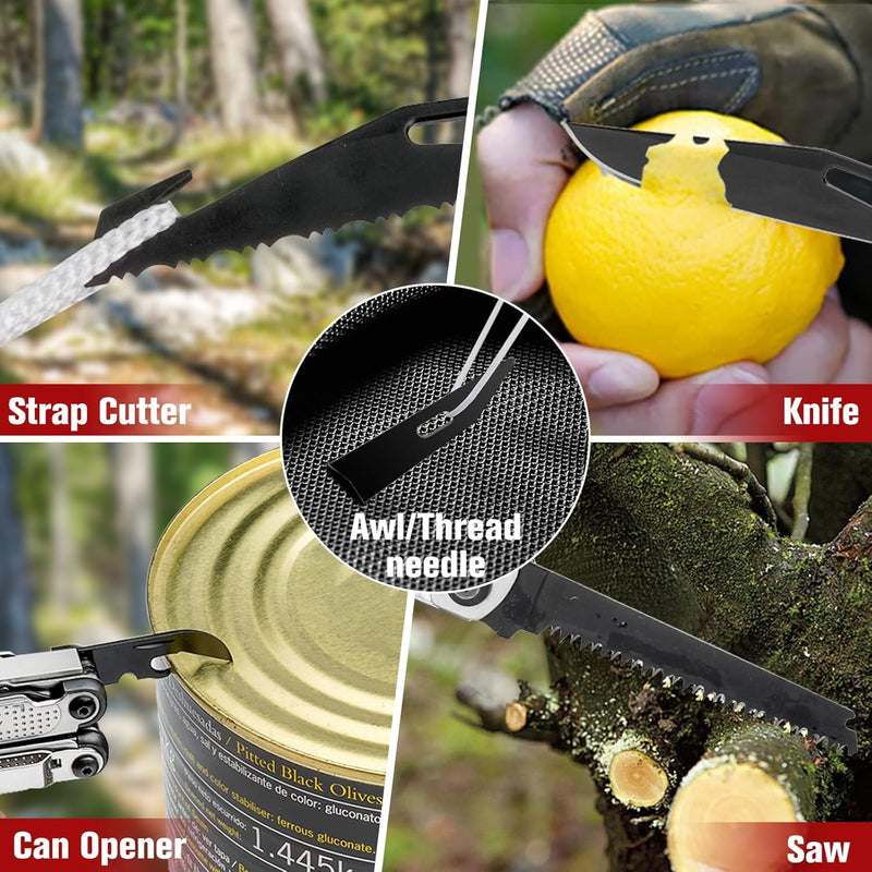 BIBURY Multitool Zange, Edelstahl Multi Tool mit verbessertem Seilschneider & Schraubenantrieb, Falt