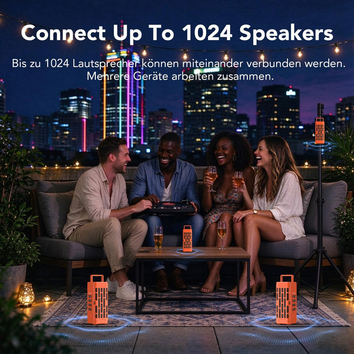 Portable Outdoor Bluetooth Lautsprecher mit wasserdichtem Design &amp; Auracast orange Bluetooth, orange