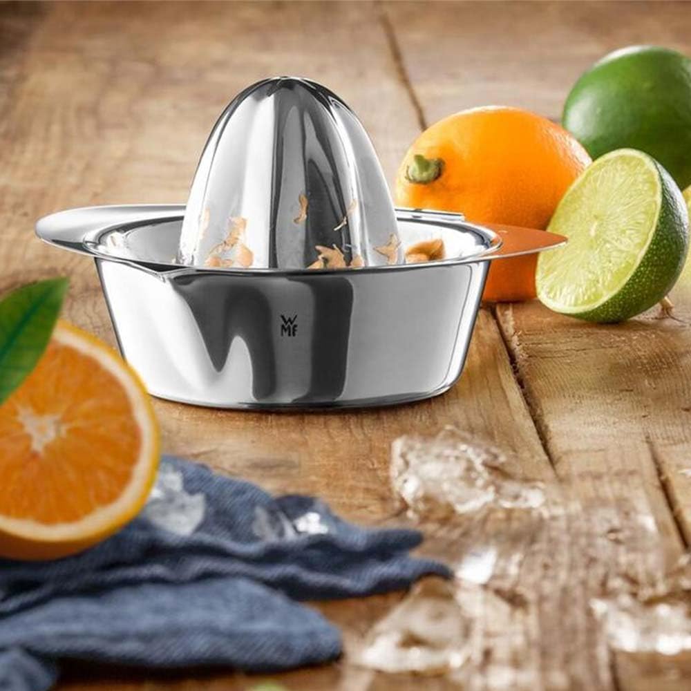 WMF Gourmet Zitronenpresse Edelstahl 13cm, Zitruspresse manuell, Cromargan Edelstahl mattiert, für Z