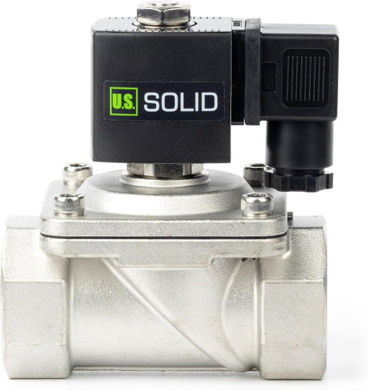 U.S. Solid 1-1/4" Magnetventil - Edelstahl DC 12V mit Viton-Dichtung, stromlos geschlossen, Anschlus