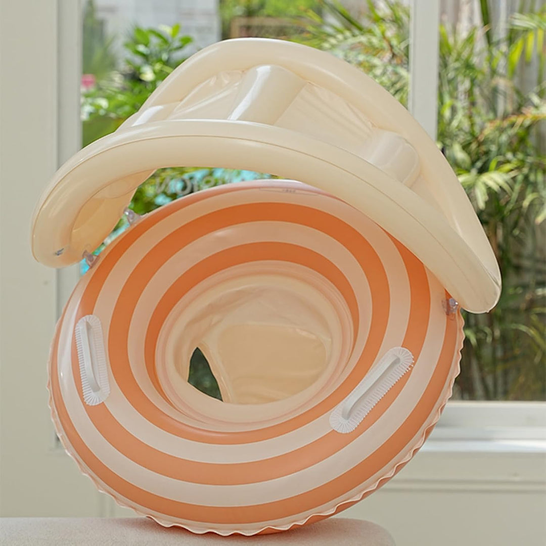 Baby Schwimmreifen Mit Sonnendach - Kleinkinder Schwimmhilfe Aufblasbar - Schwimmring Mit UV-Schutz