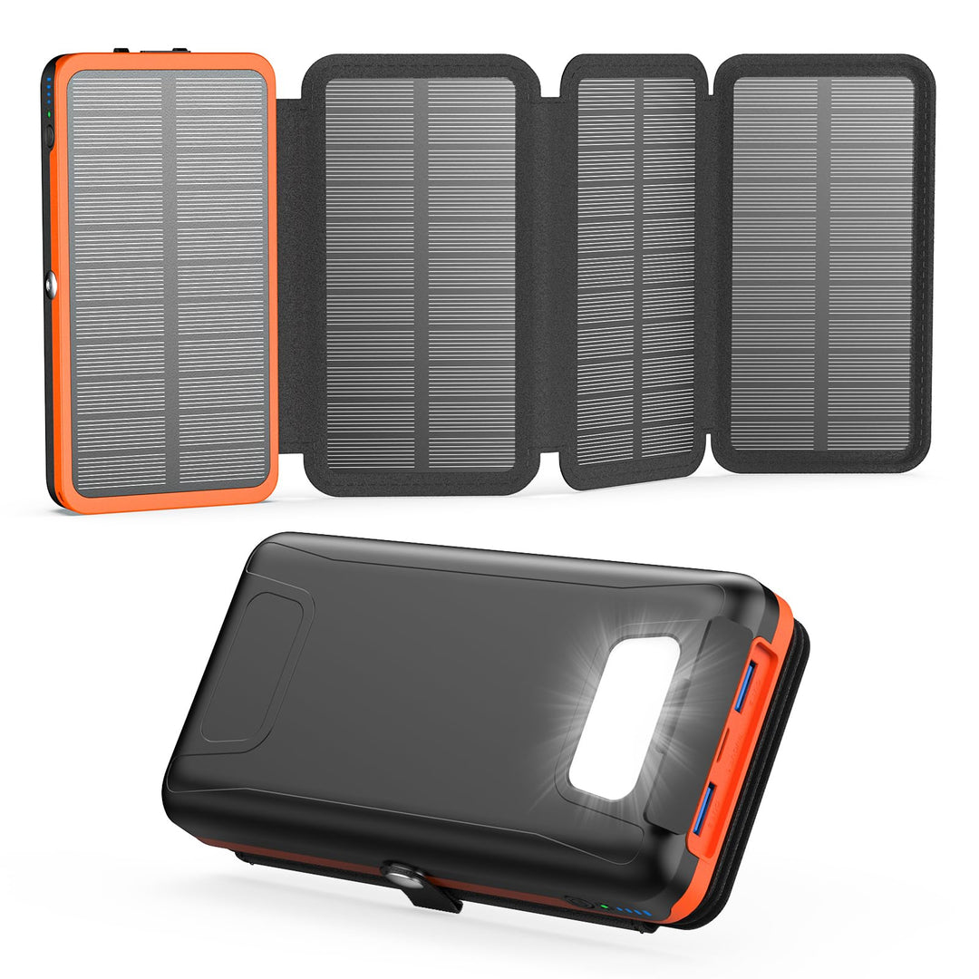 Solar Powerbank 20000mAh – A ADDTOP Solar Ladegerät mit 22.5W Schnellladung, 2 USB-A Ausgäng, 1 USB-