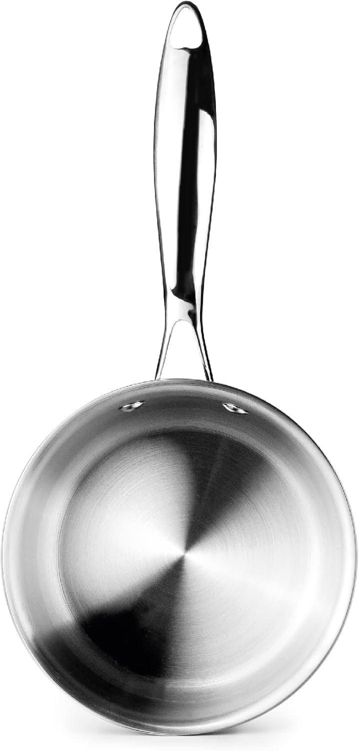 IBILI Dreilagiger Stielkasserolle natürlich 16 cm 1,5 l Edelstahl Induktionsgeeignet ohne Antihaftbe