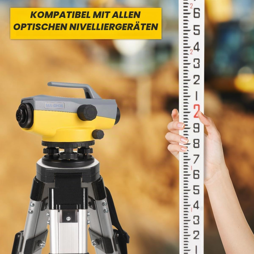 3M Teleskop-Nivellierlatte &amp; Vermessungsstativ-Set, Hochleistungs-Vermessungsset (3 Meter Reichweite