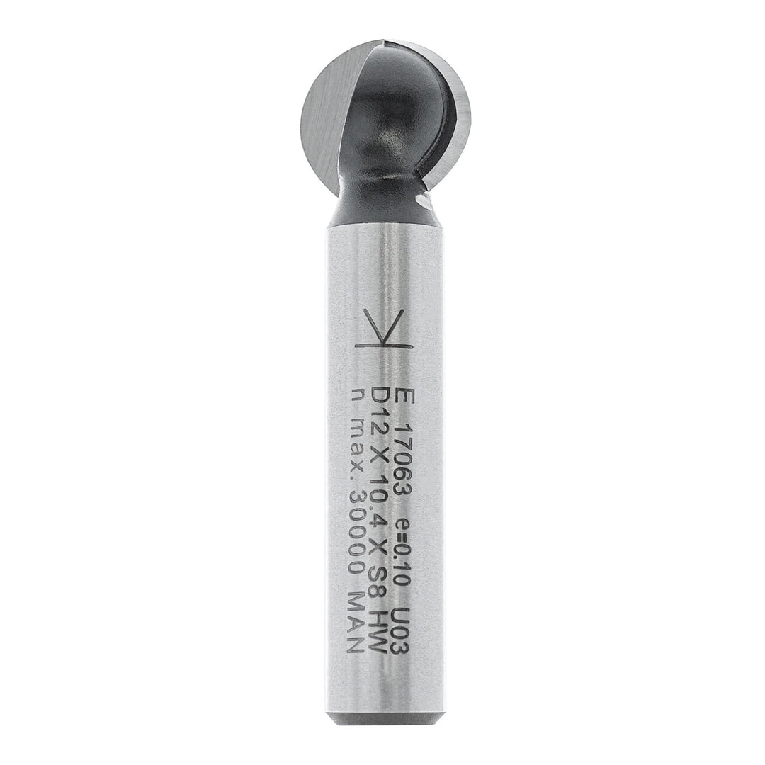 ENT 17063 Kugelfräser HW, Schaft (S) 8 mm, Durchmesser (D) 12 mm, NL 10,47 mm, R 6 mm, T 2 mm, SL 32