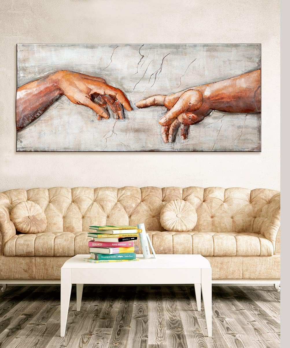 GILDE Bild xl - Michelangelo - Metall braun, grau - 120 x 50 cm