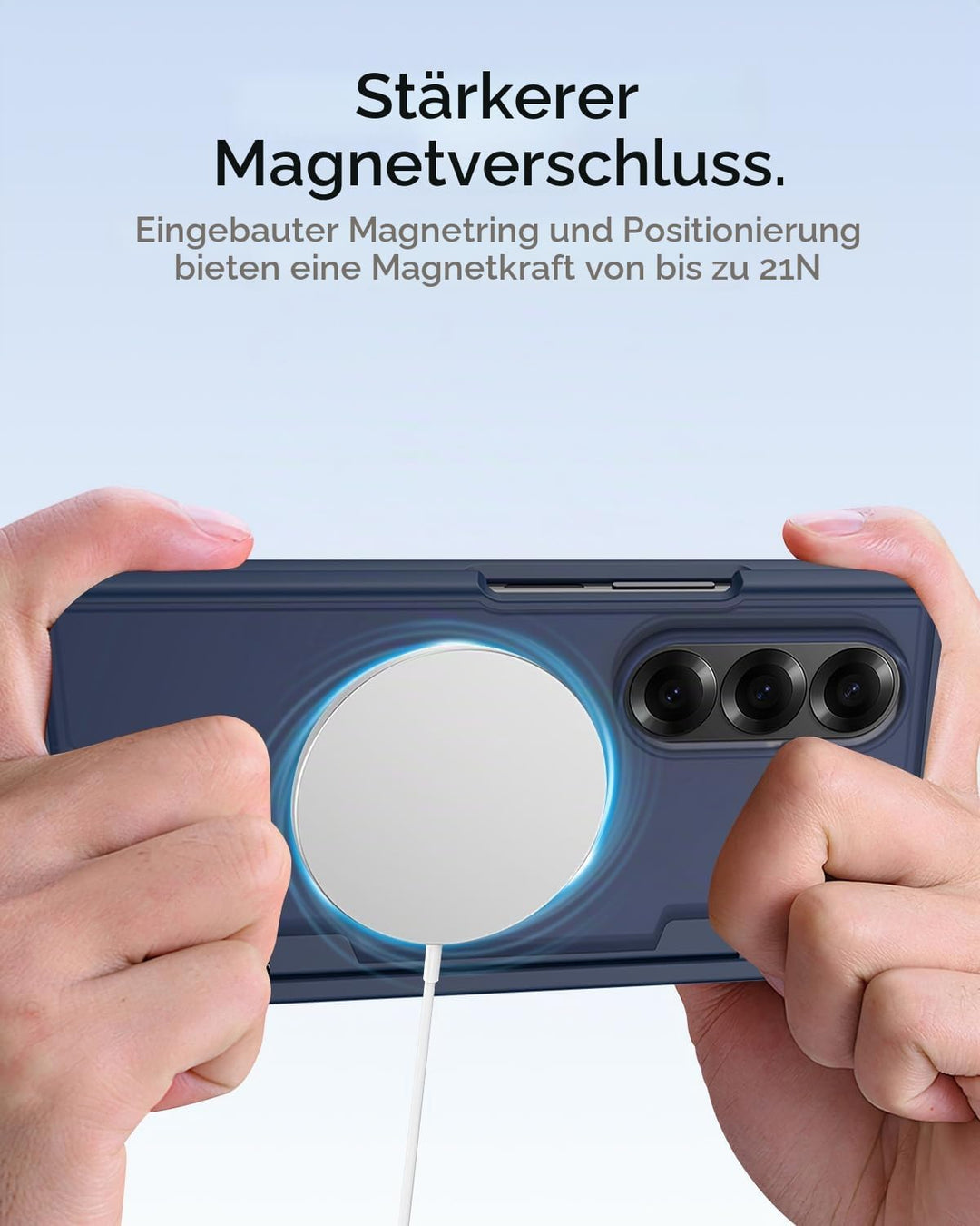 Miimall Kompatibel mit Samsung Galaxy Z Fold 7 Hülle Mag-Safe mit S-Pen, HD Displayschutz &amp; Scharnie