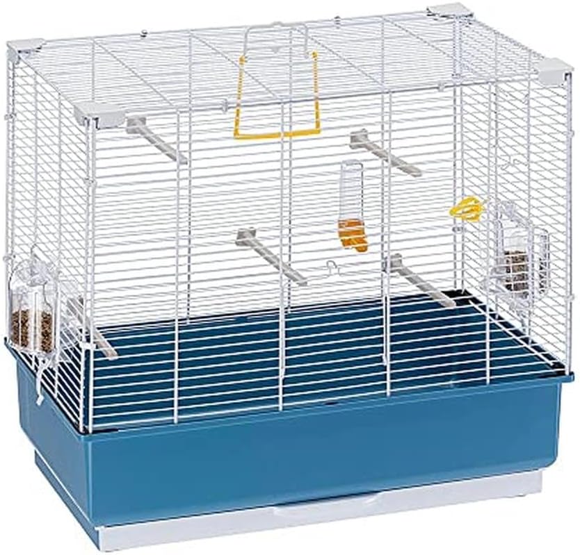 Ferplast Vogelkäfig Wellensittich Käfig Exotenkäfig, inkl. Vogelspielzeug, Vogel-Futternapf, Vogel-S