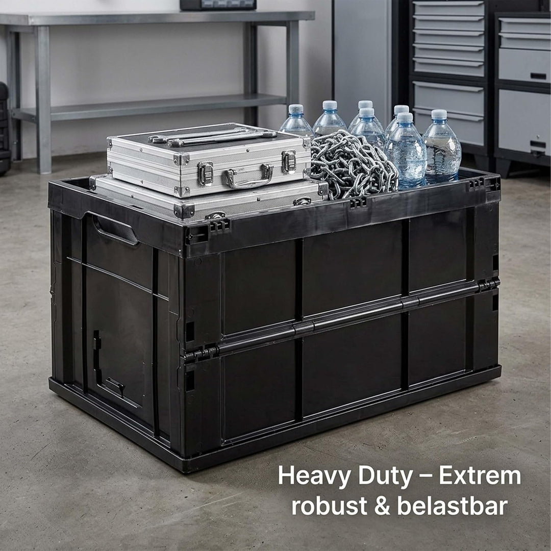 Relaxdays Profi Klappbox, stabil, Gewerbe, hochwertiger Kunststoff, Qualität, 60L, Kiste, HBT 31,5 x