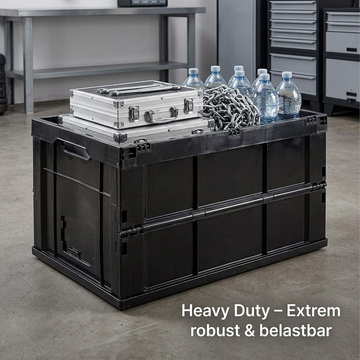 Relaxdays Profi Klappbox, stabil, Gewerbe, hochwertiger Kunststoff, Qualität, 60L, Kiste, HBT 31,5 x