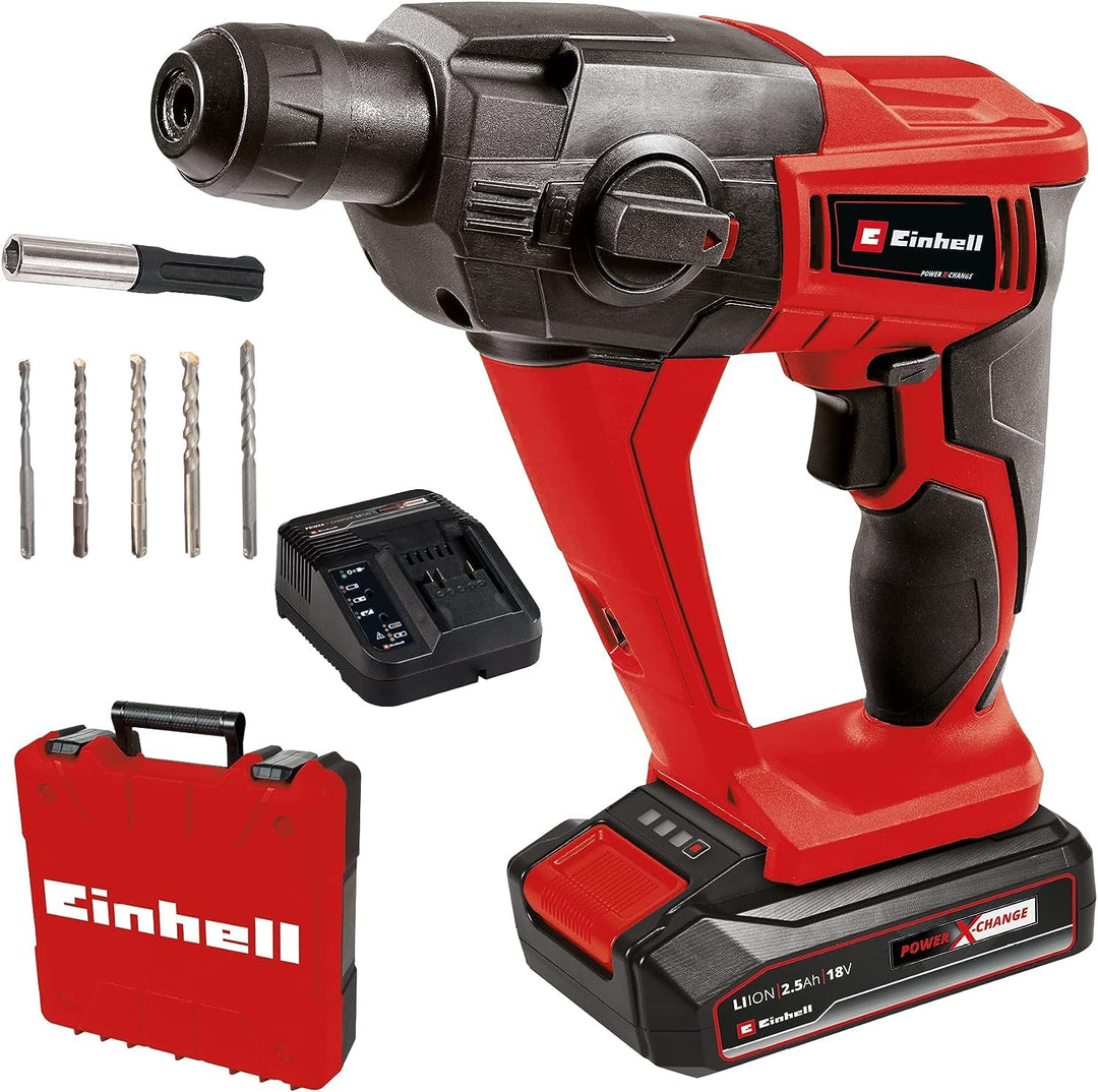 Einhell Akku-Bohrhammer TE-HD 18 Li Kit (1x2,5 Ah) Power X-Change (Li-Ion, 18 V, 1,2 J, SDS-Plus-Auf