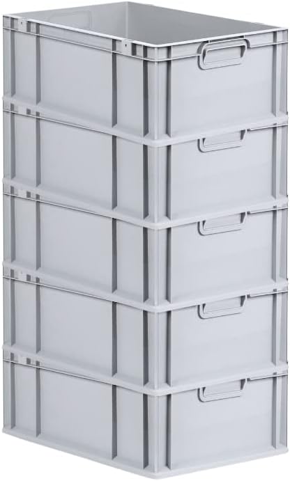 PROREGAL SuperSparSet 5x Eurobox NextGen Grip | HxBxT 22x40x60cm | 44 Liter | Griffe geschlossen | V
