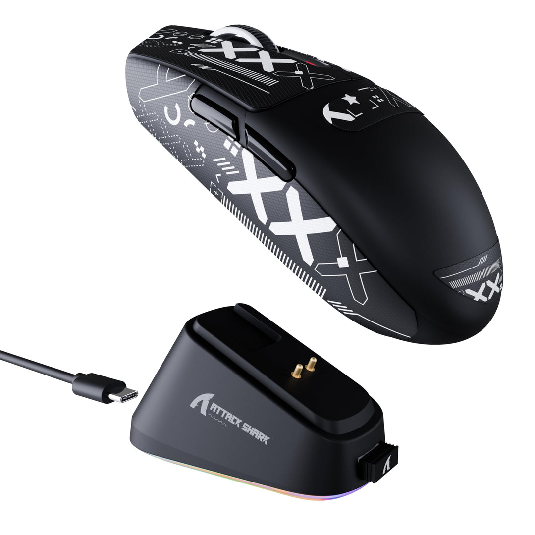 ATTACK SHARK G3PRO Gaming-Maus mit magnetischer Ladestation, PixArt PAW3311 Gaming-Sensor, Bluetooth