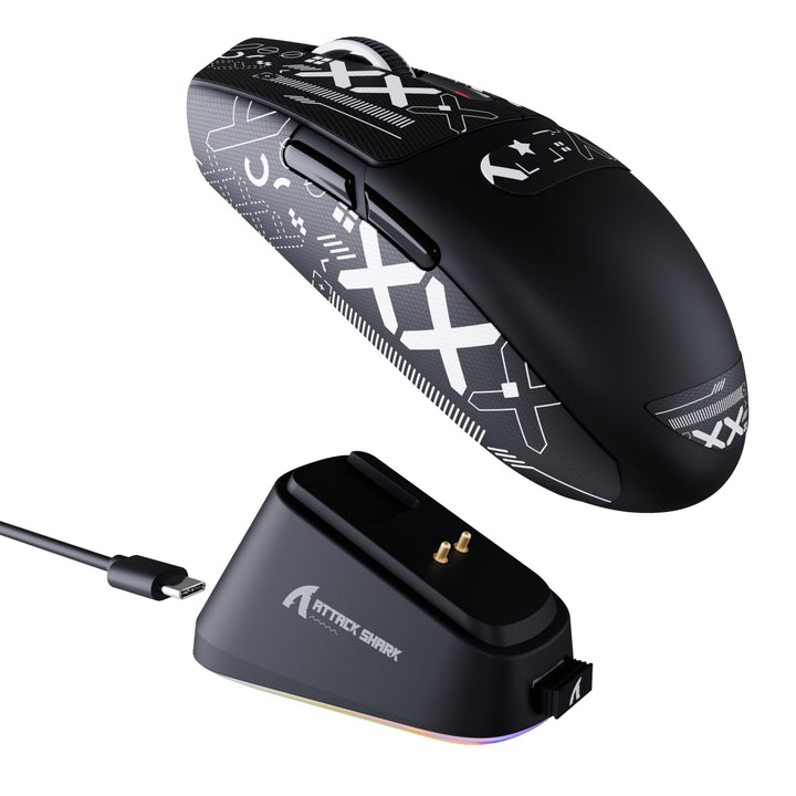 ATTACK SHARK G3PRO Gaming-Maus mit magnetischer Ladestation, PixArt PAW3311 Gaming-Sensor, Bluetooth