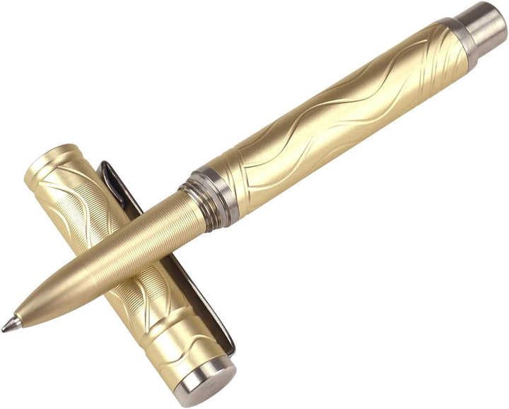 TONIFE Selbstverteidigungsstift mit Notfall-Glasbrecher-Schreibwerkzeug Self Defense Pen (Gold), Gol
