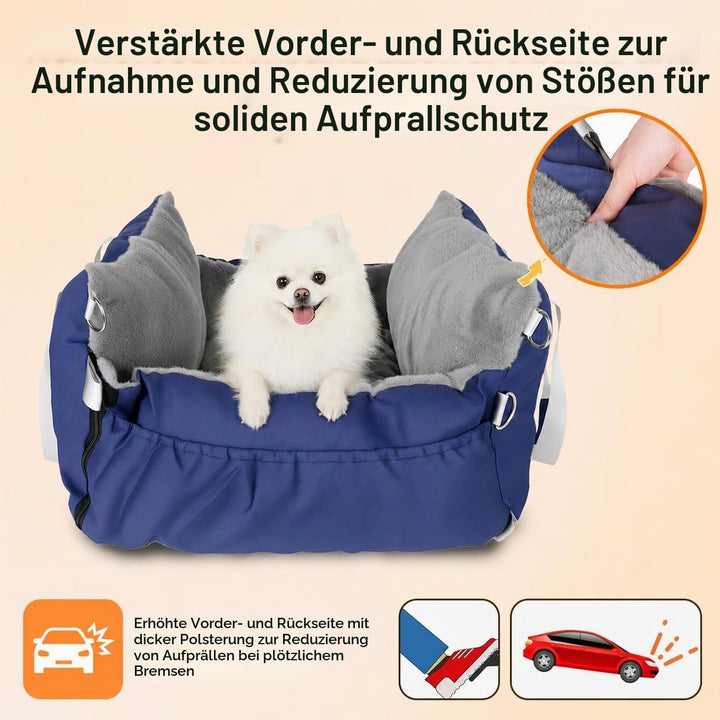 3-in-1 Hundesitz fürs Auto &amp; Reisebett für kleine Hunde – Tragbarer Autositz mit erweiterbarer Liege