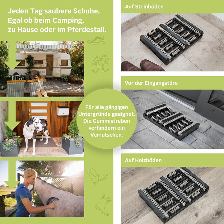 Schuhabstreifer - Robuster Schuhabstreifer für aussen & innen - Aus langlebigem Weissdorn-Holz & mit