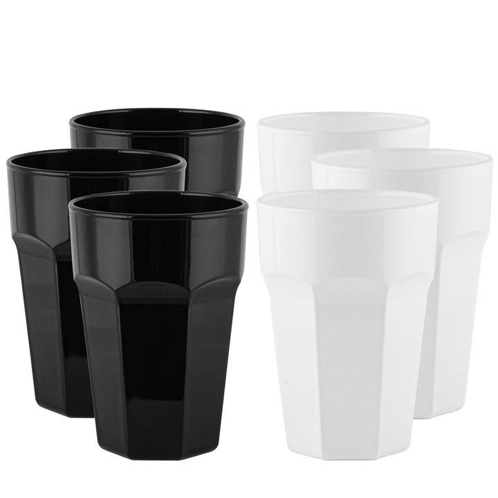 TREND FOR HOME Trinkgläser Bunt 425 ml Eiskaffee Gläser set 6 Teilig Gläser Schwarz Gläser Weiss Coc