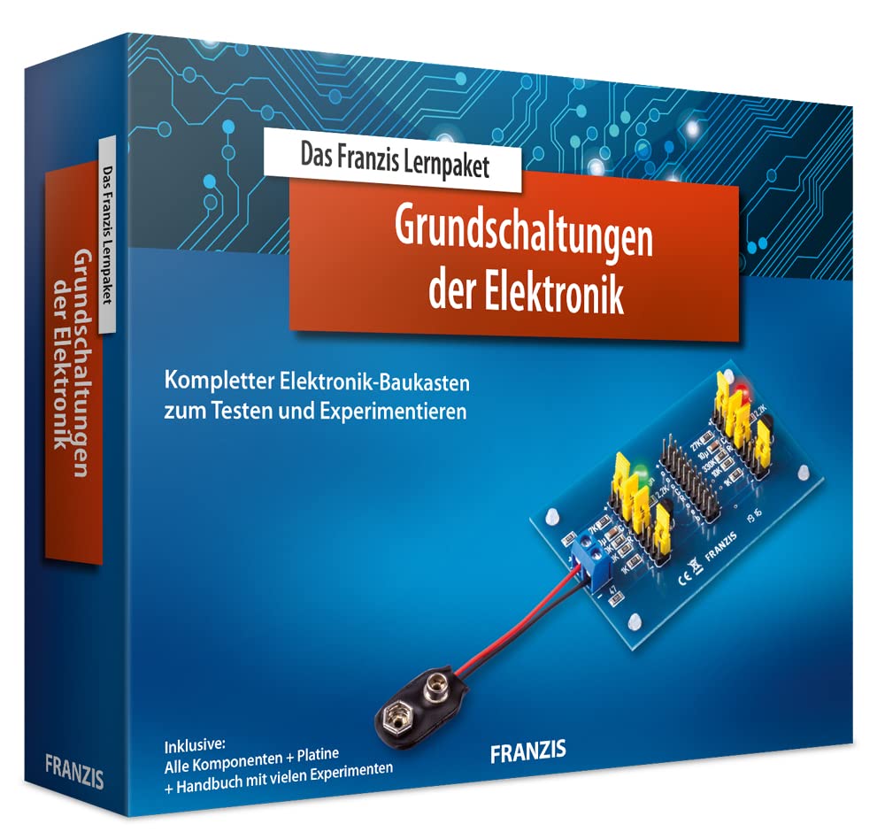 FRANZIS 65361 - Lernpaket Grundschaltungen der Elektronik – Kompletter Elektronik-Baukasten zum Test