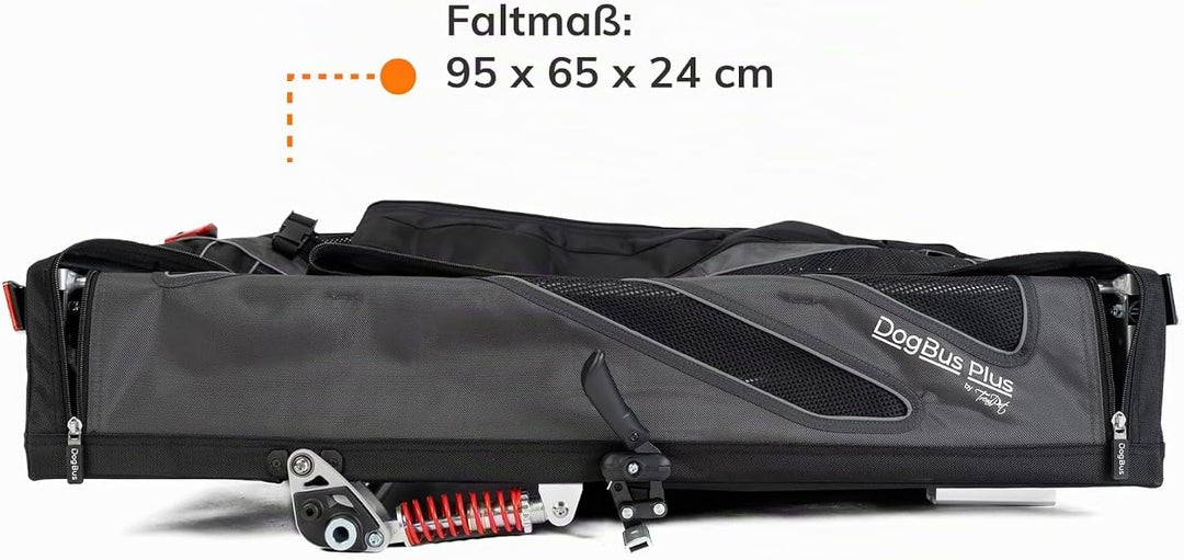 TrendPet DogBus Plus M - gefederter Aluminium Fahrradanhänger für Hunde, Hundeanhänger für mittlere