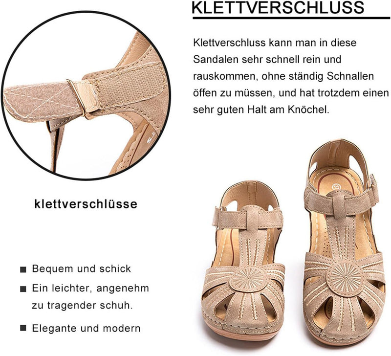 Hitmars Sandalen Damen Keilabsatz Pantoletten Plateau Geschlossene Sommer Keilsandalen Slingback Fus