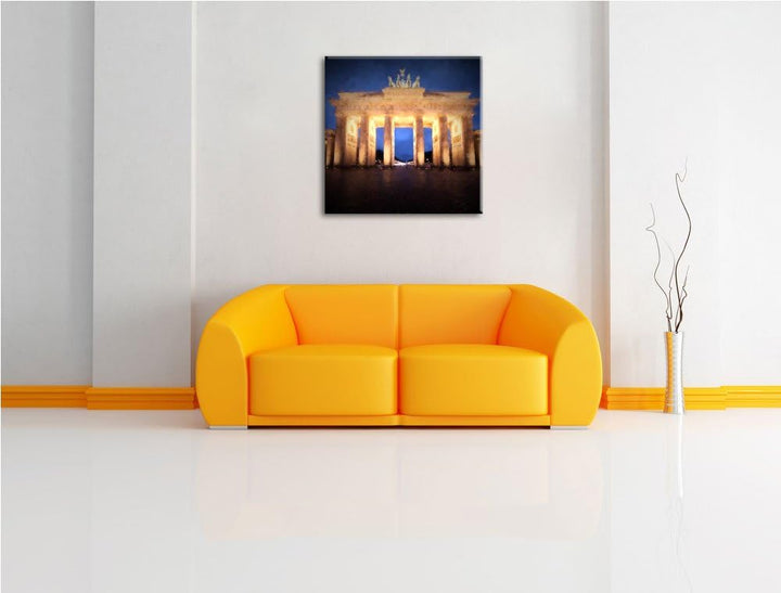Pixxprint Schönes Brandenburger Tor in Berlin, Format: 70x70 auf Leinwand, 70x70