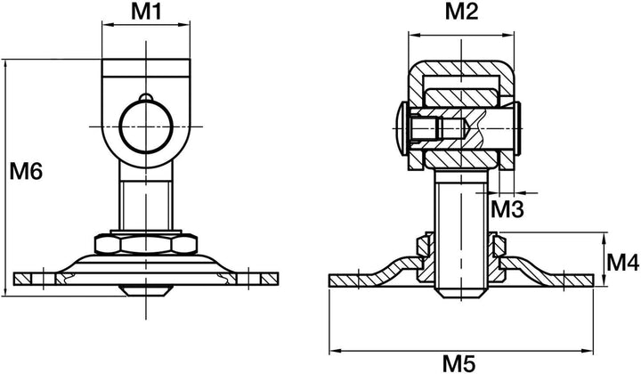 2 x SO-TOOLS® Torangel mit Platte 120x120 mm M24 verstellbar Torband Anschweissband 2 Stück - M24, 2