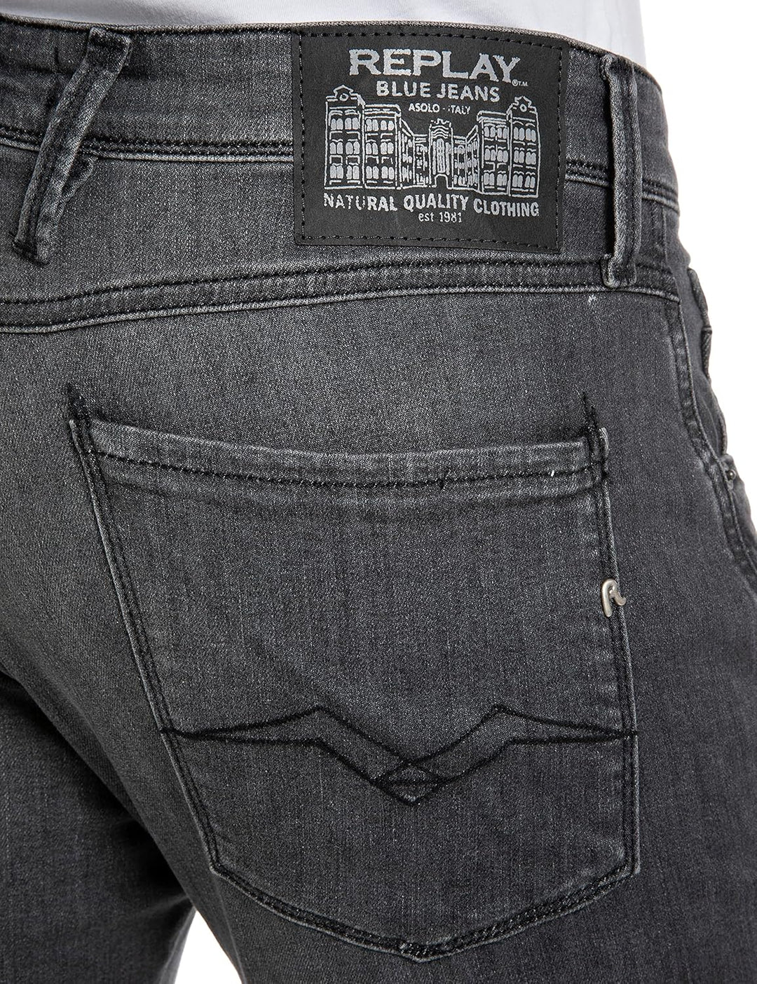 Replay Herren Jeans Anbass Slim-Fit 32W / 36L Medium Grey 096, 32W / 36L Medium Grey 096