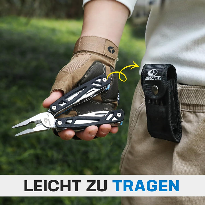 Mossy Oak Multifunktionszange 22-in-1 Multi-Tool Edelstahl Multifunktionale Zange Faltbar Multitool