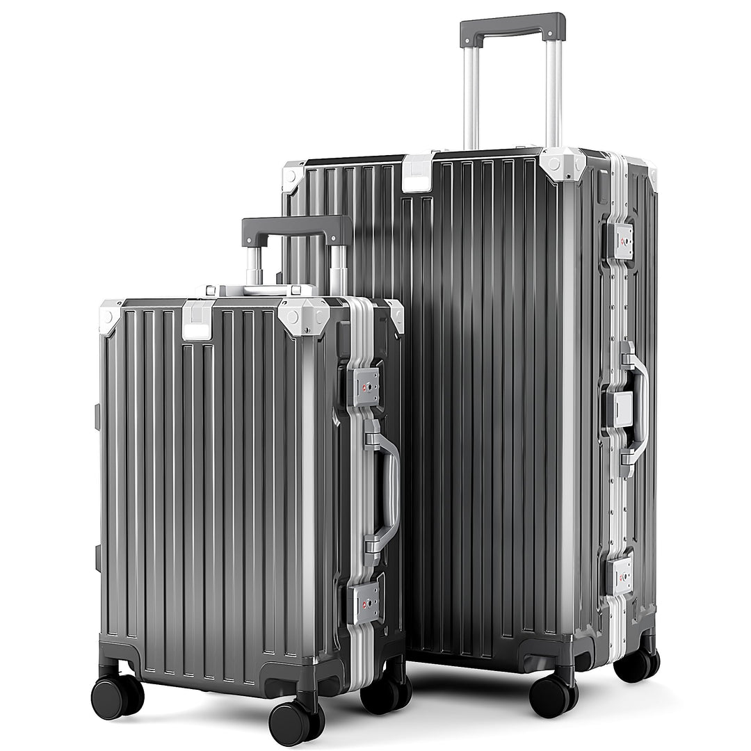ALPHA CAMP Koffer Set M XL Hartschalenkoffer Set Gross mit Rollen Suitcase Set Polycarbonat Aluminiu