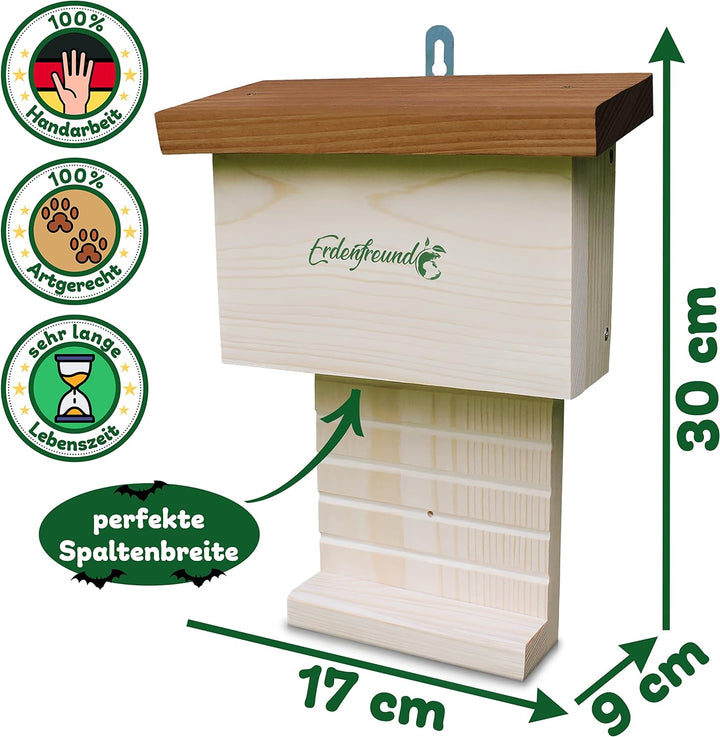 ERDENFREUND® Fledermauskasten handverschraubt gehandicapte Menschen aus der Pfalz - 2 cm FSC-Massivh