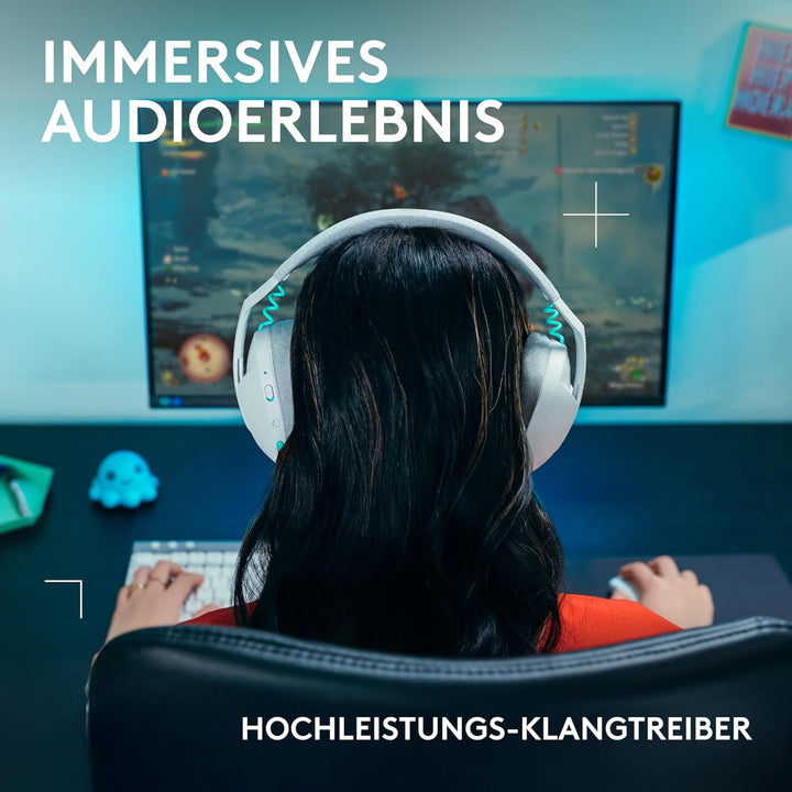 Logitech G G321 Lightspeed kabelloses Bluetooth-Gaming-Headset, dynamischer Komfort und Passform, 16