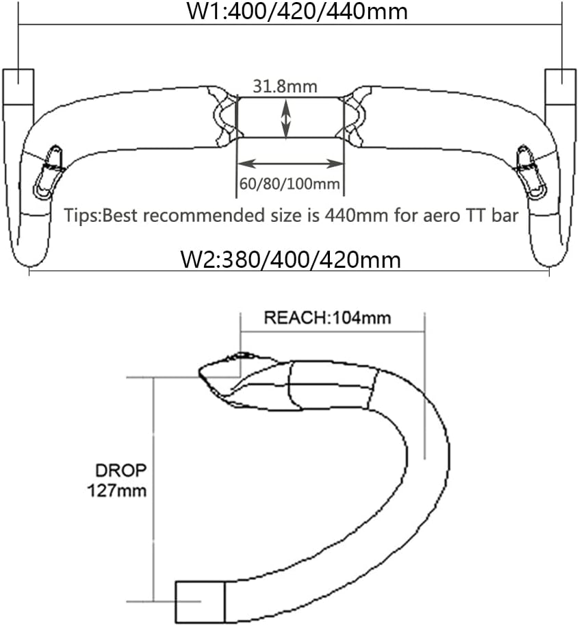 Carbon Rennrad Lenker，RXL SL Drop Bar 31.8mm Carbonfaser Fahrrad Schwarz Matt/glänzend Interne Linie