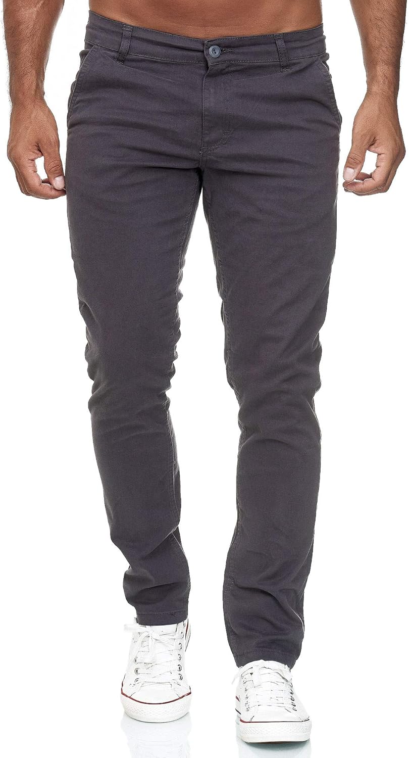 Elara Herren Chino Hose Stretch 29W / 30L Anthrazit, 29W / 30L Anthrazit
